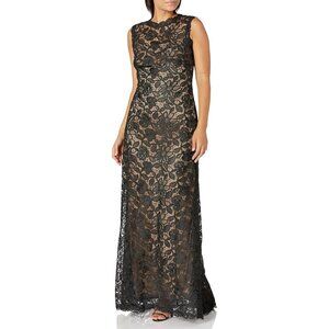 Tadashi Shoji black lace gown